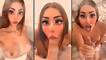 Schattige Hentai Princess Krijgt Een Cumshot In Haar Mond