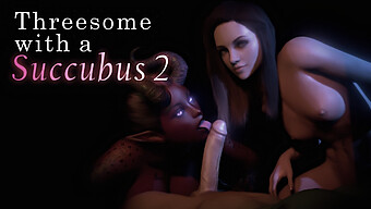 Succubus Phun Nước Làm Hài Lòng Cặp Đôi Với Miệng Và Cặc Trong 3d