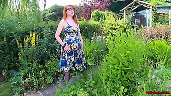 Big Natural Tits Mature Masturbates In The Garden