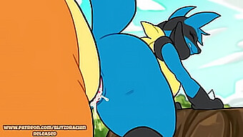 Lucario, Con Tetas Grandes, Es Follado Por Un Cariciano En Creampie