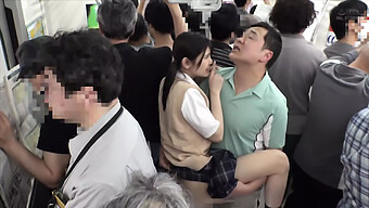 Japanese Teen Enjoys A Public Handjob And Drools Over A Big Cock