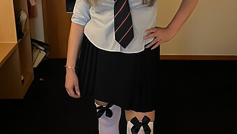 Big Nipples And Big Natural Tits In A School Uniform