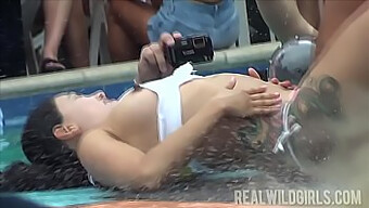 Teen (18+) Wild Bareback Orgy At Pool Party