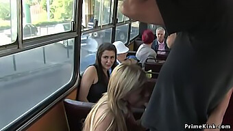 Blonde Gets A Facial In A Public Bus