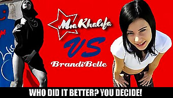 Arabic Beauty Mia Khalifa Takes On Brandi Belle In A Wild Orgy!