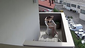 Outdoor Spying Catches A Young Italian Amateur In Action