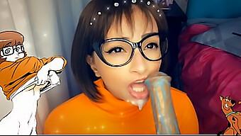 Big Tits Velma Sucks A Big Cock And Gets A Creampie - Scooby Doo